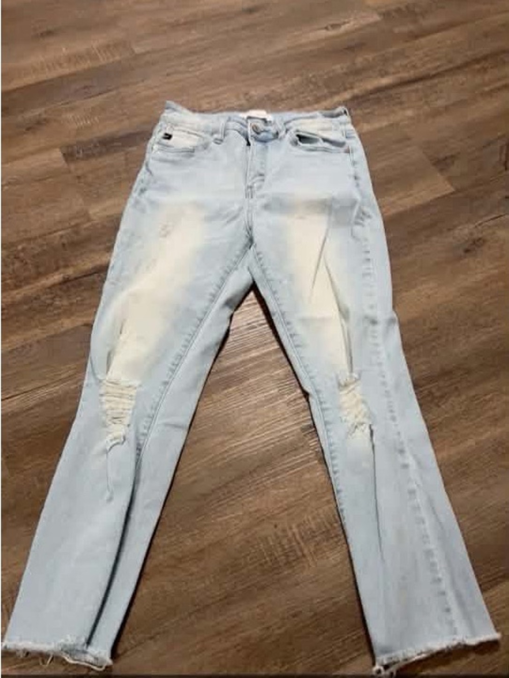 KanCan Light Blue Straight Leg Distressed Jeans